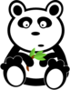Cartoon Panda With Bamboo Leaves Clip Art